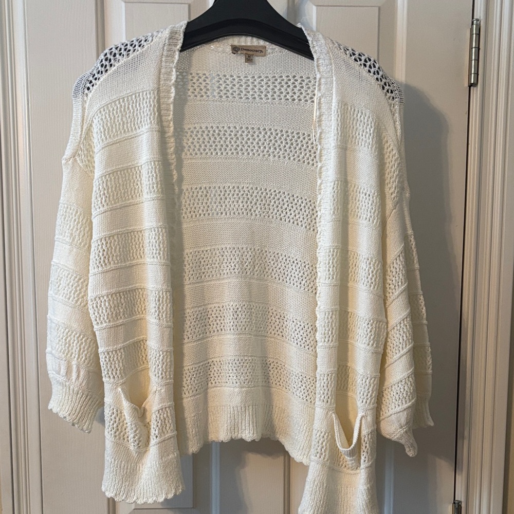 Democracy Cream Knit Cardigan